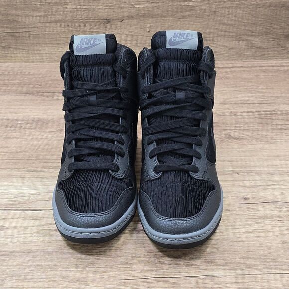 Nike Dunk Sky High Women's 8.5 Black Metallic Hematite Hidden Wedge Heel Shoes - Picture 2 of 9